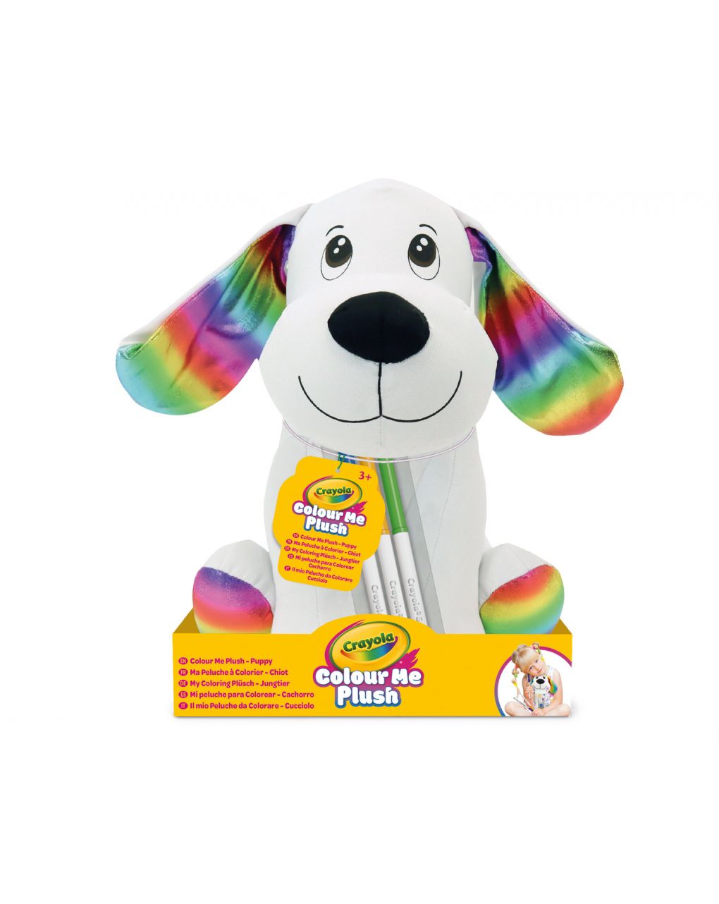Cão de pelúcia colour me plush colourable plush - crayola - Crayola