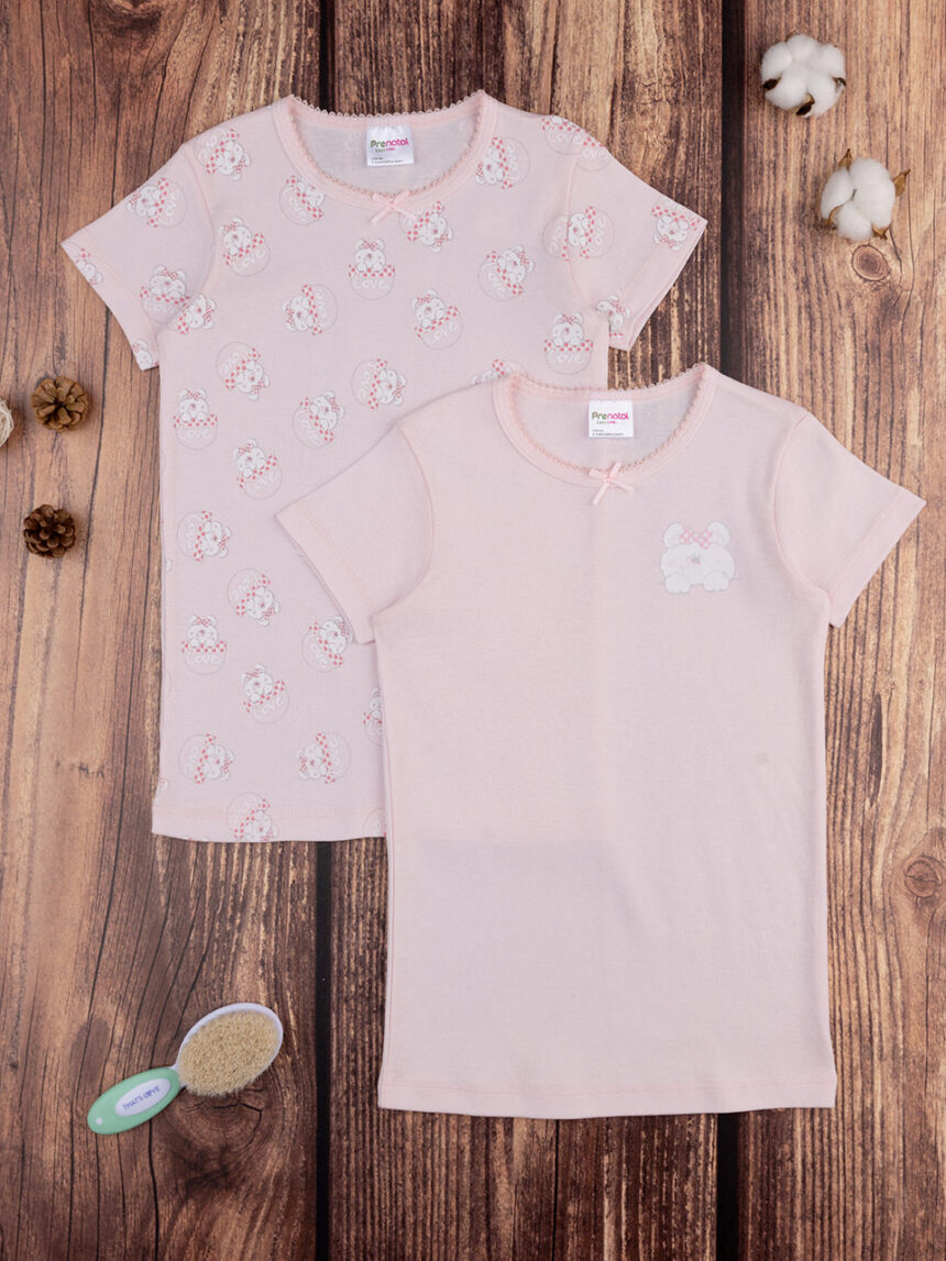 Embalar 2 t-shirts de costela de menina rosa - Prénatal