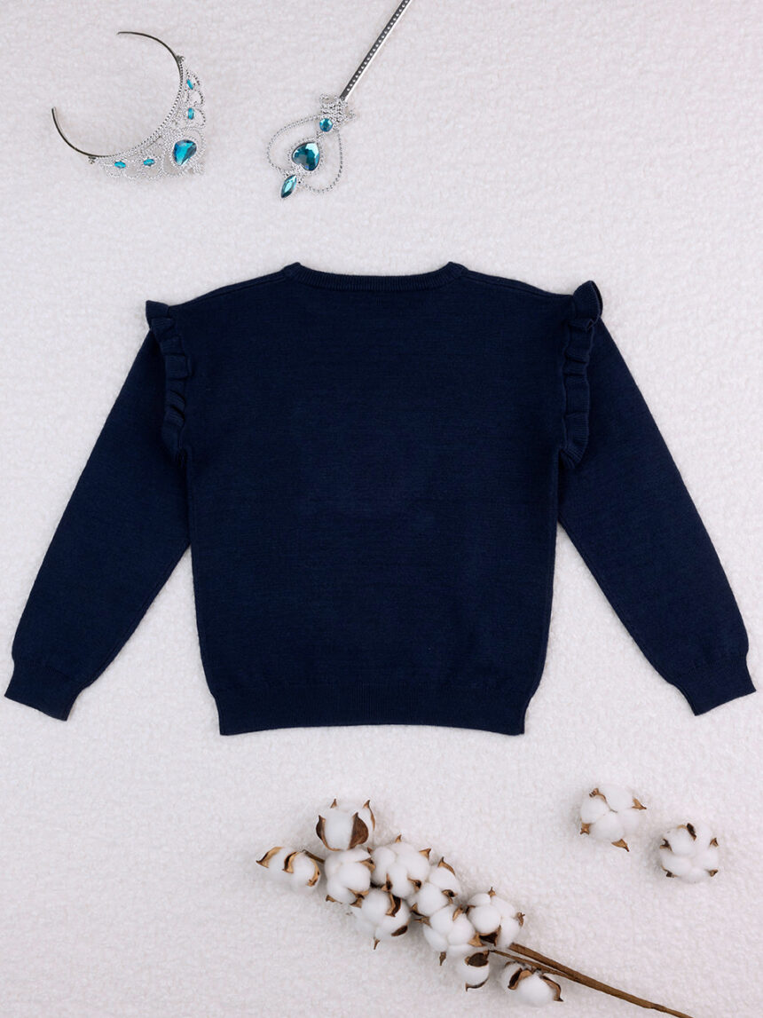 Camisola tricot de lantejoulas azuis de menina - Prénatal