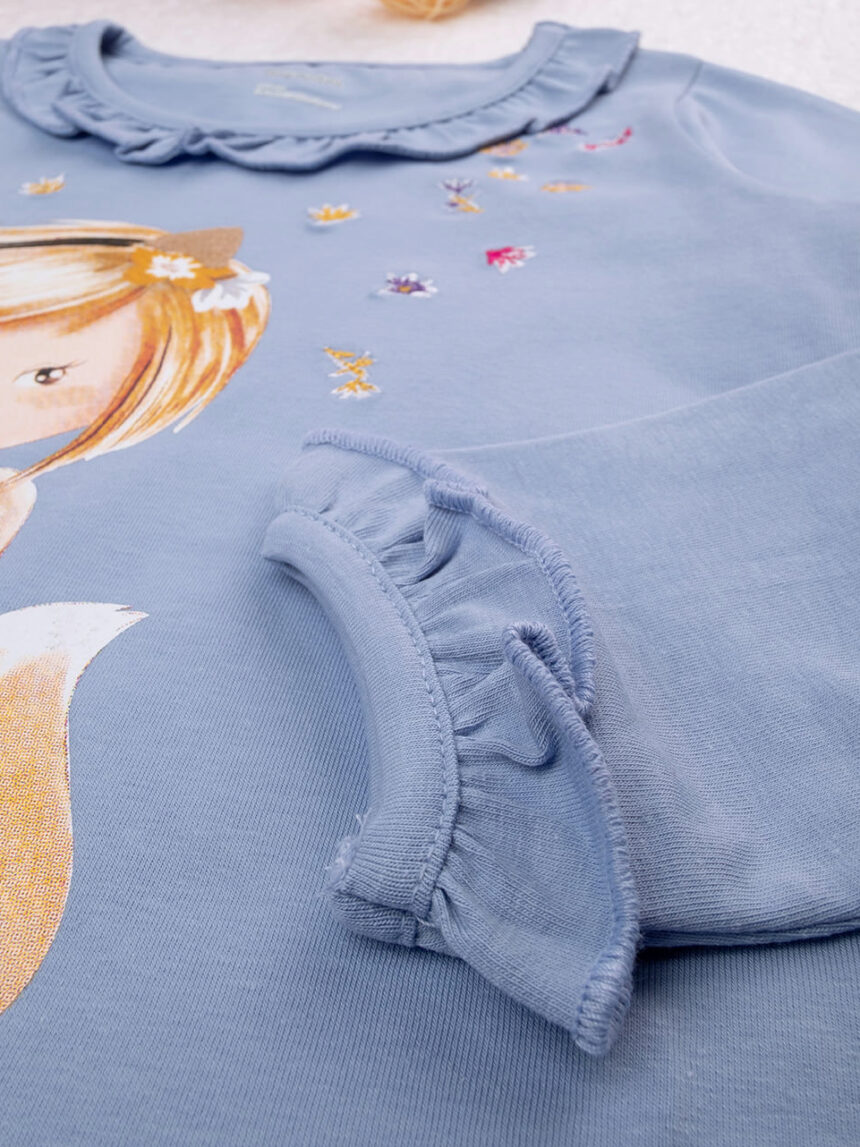 T-shirt azul 'maiden' de menina - Prénatal