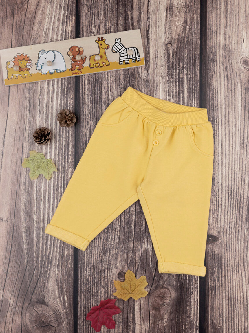 Pantalone em amarelo felpa bimbo - Prénatal