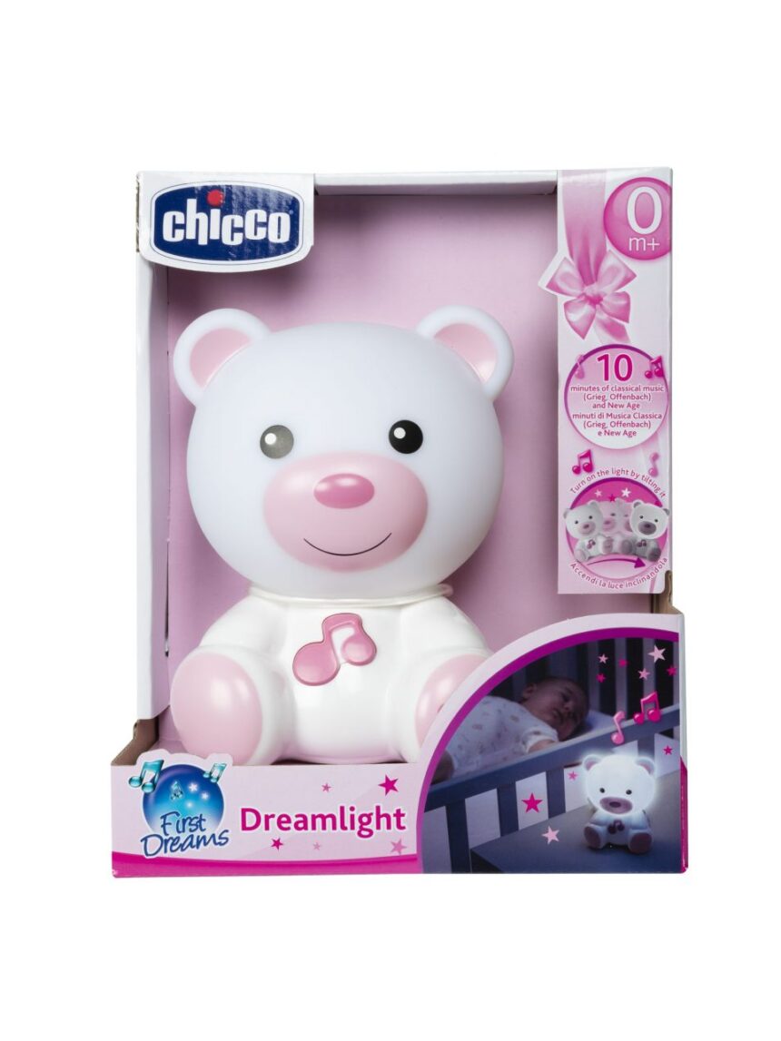 Luz nocturna bear dreamlight rosa - chicco - Chicco