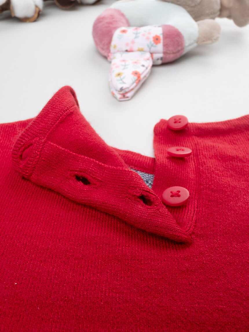 Camisola de tricot vermelha de menina - Prénatal
