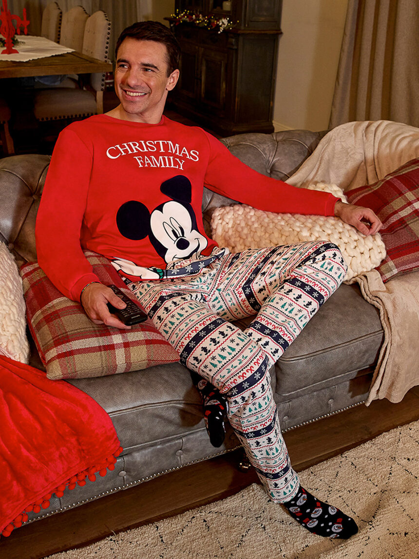 Pijama do pai com estampa da família mickey mouse christmas - Prénatal