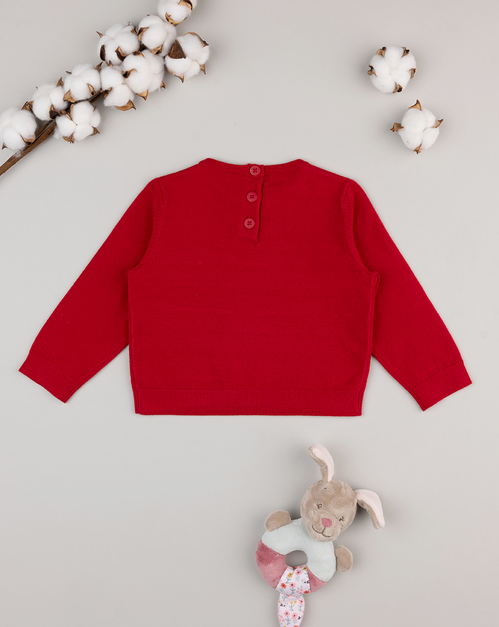 Camisola de tricot vermelha de menina - Prénatal