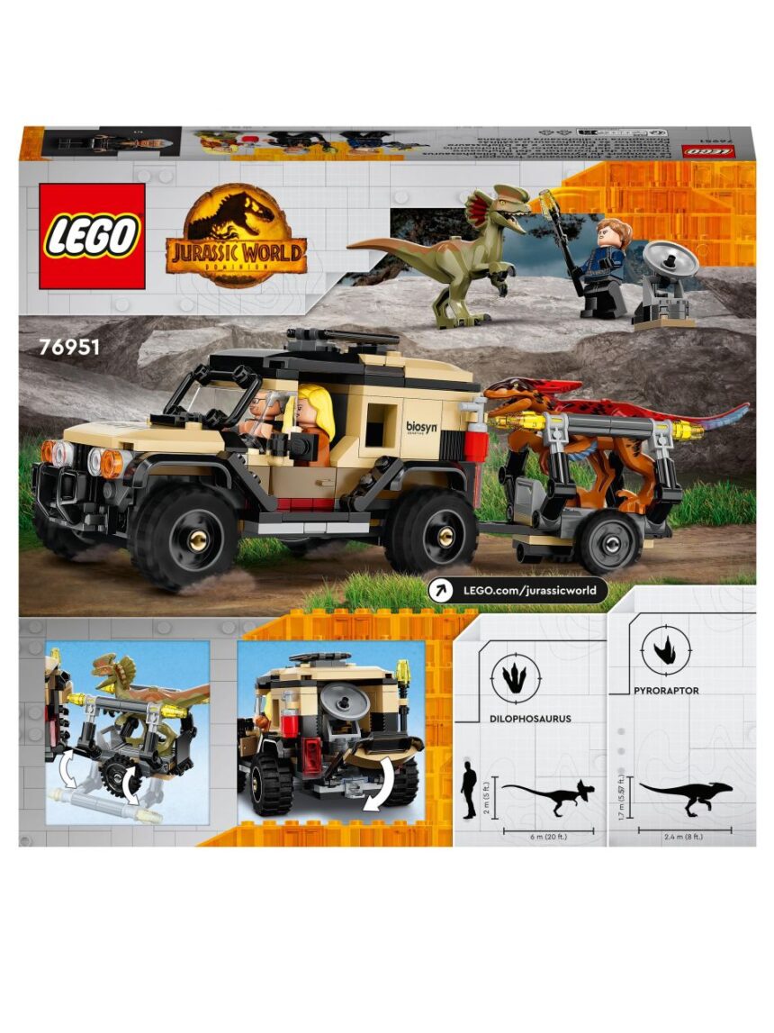 Transporte do piroraptor e dilophosaurus 76951 - mundo jurássico de lego - Lego Jurassic Park/W
