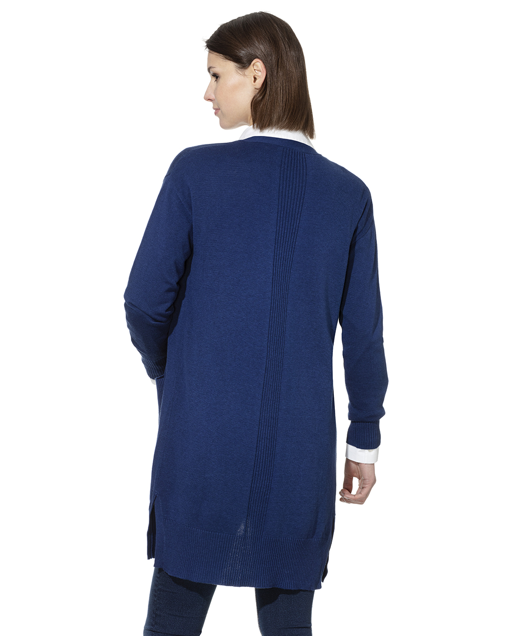 Cardigã azul tricot longo - Prénatal