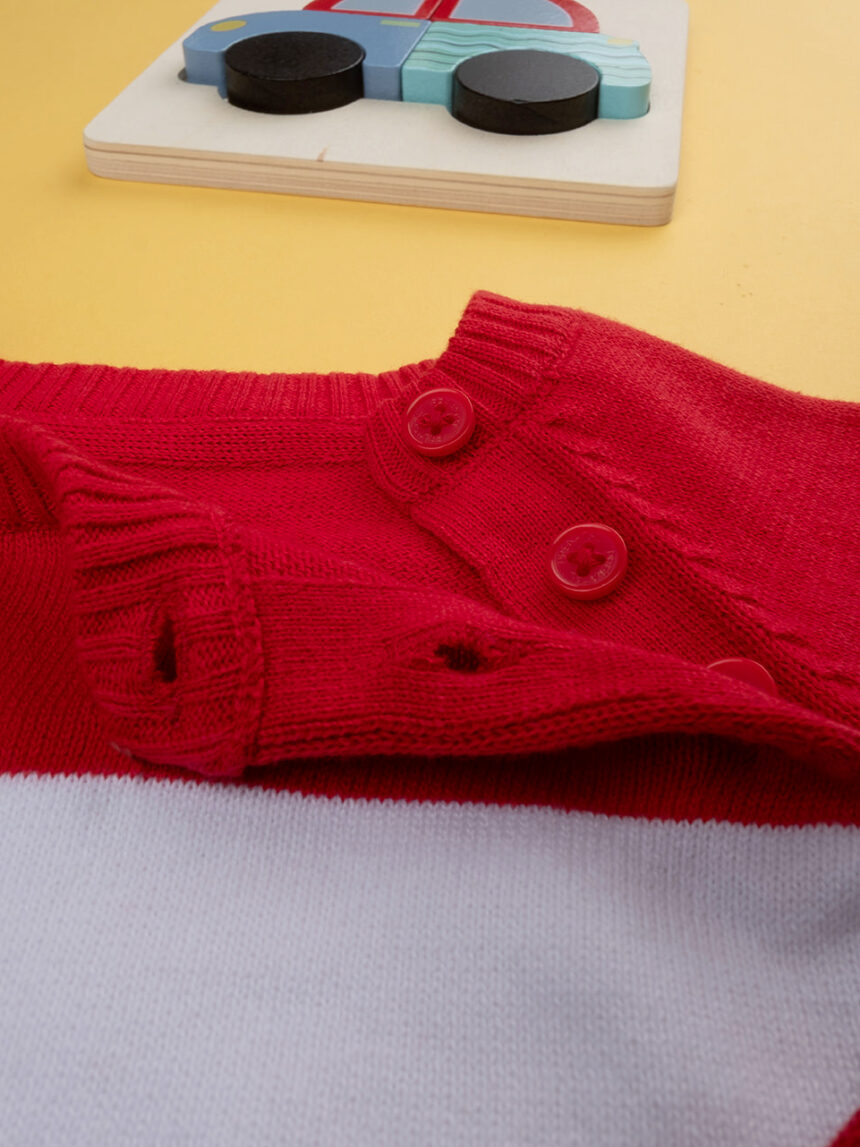 Camisola de tricot às riscas do rapaz - Prénatal