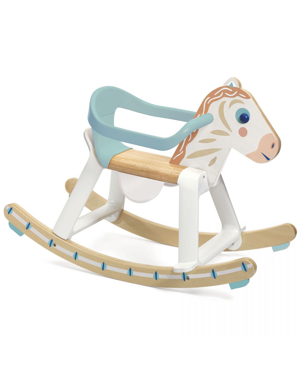 Cavalo de baloiço babyhorses em madeira e plástico - djeco - Djeco