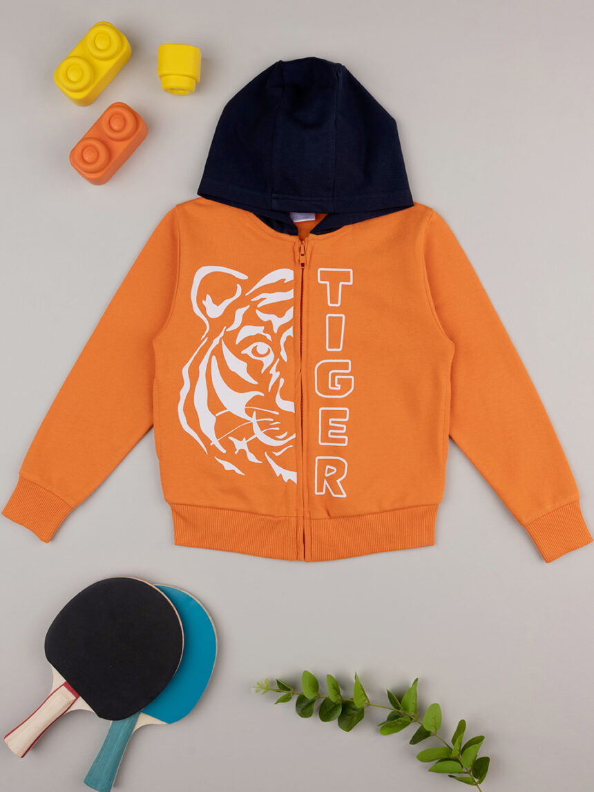 Camisola com capuz laranja bebé - Prénatal
