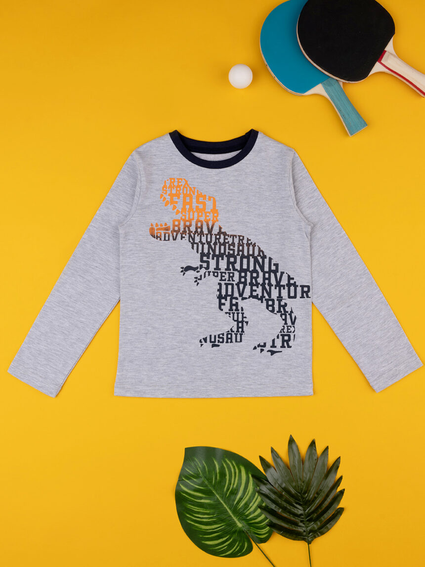 T-shirt cinzenta 'dino' de criança - Prénatal