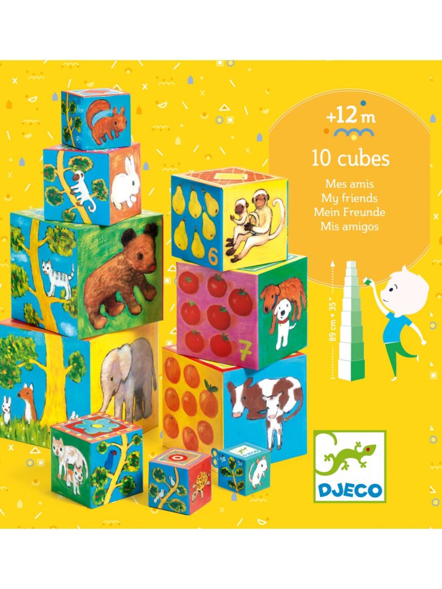 10 cubos empilháveis de cartão 'meus amigos' - djeco - Djeco