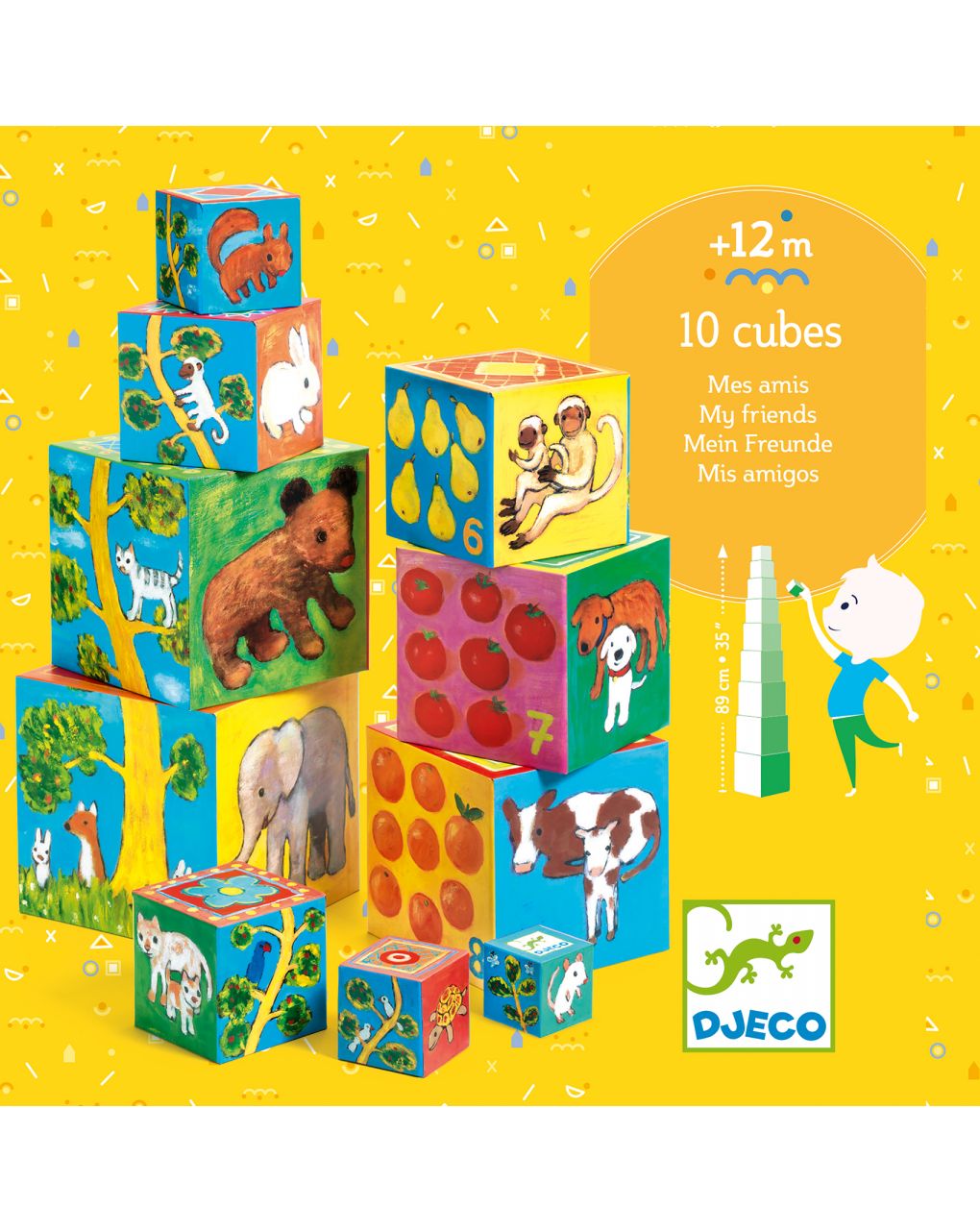 10 cubos empilháveis de cartão 'meus amigos' - djeco - Djeco