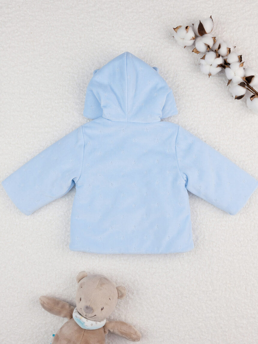 Casaco de chenille de algodão orgânico azul bebé - Prénatal