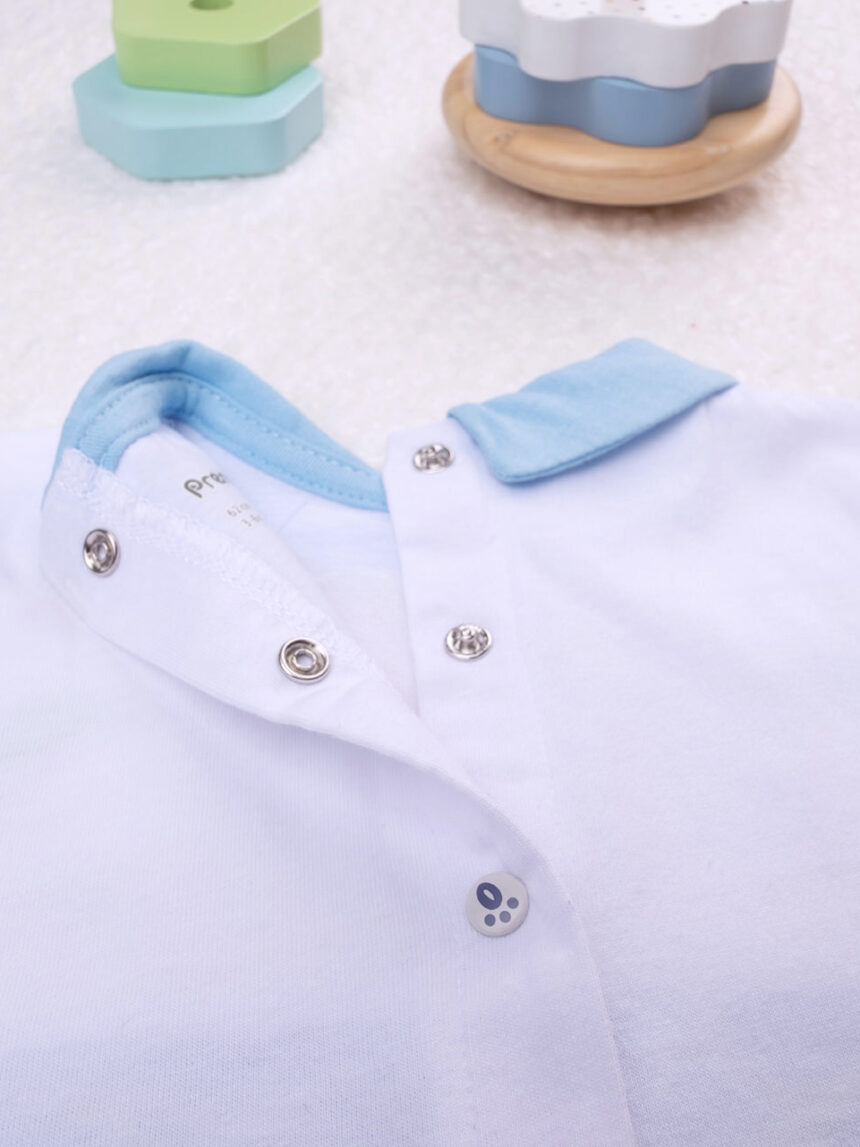 Conjunto branco/azul em camisola para bebé - Prénatal