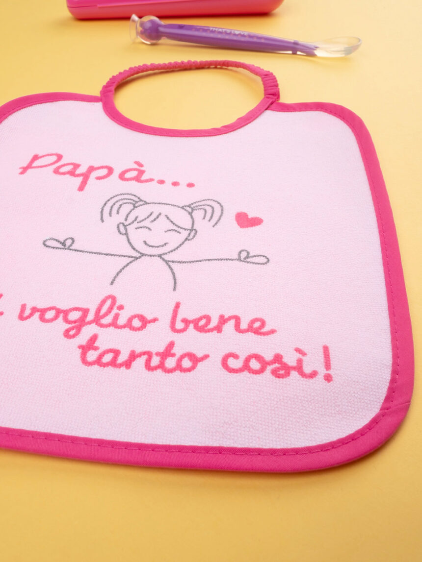Baby girl babete de tecido felpudo rosa - Prénatal
