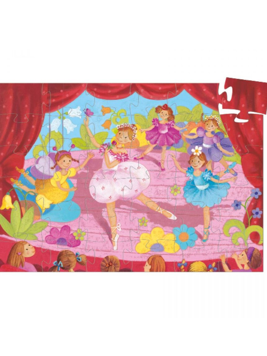 Puzzle sagomato 36 tessere a bailarina com a flor - djeco - Djeco