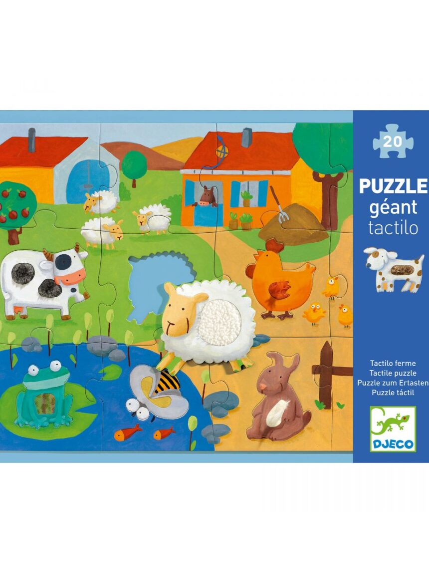 Quinta táctil - puzzle gigante de 12 peças - djeco - Djeco