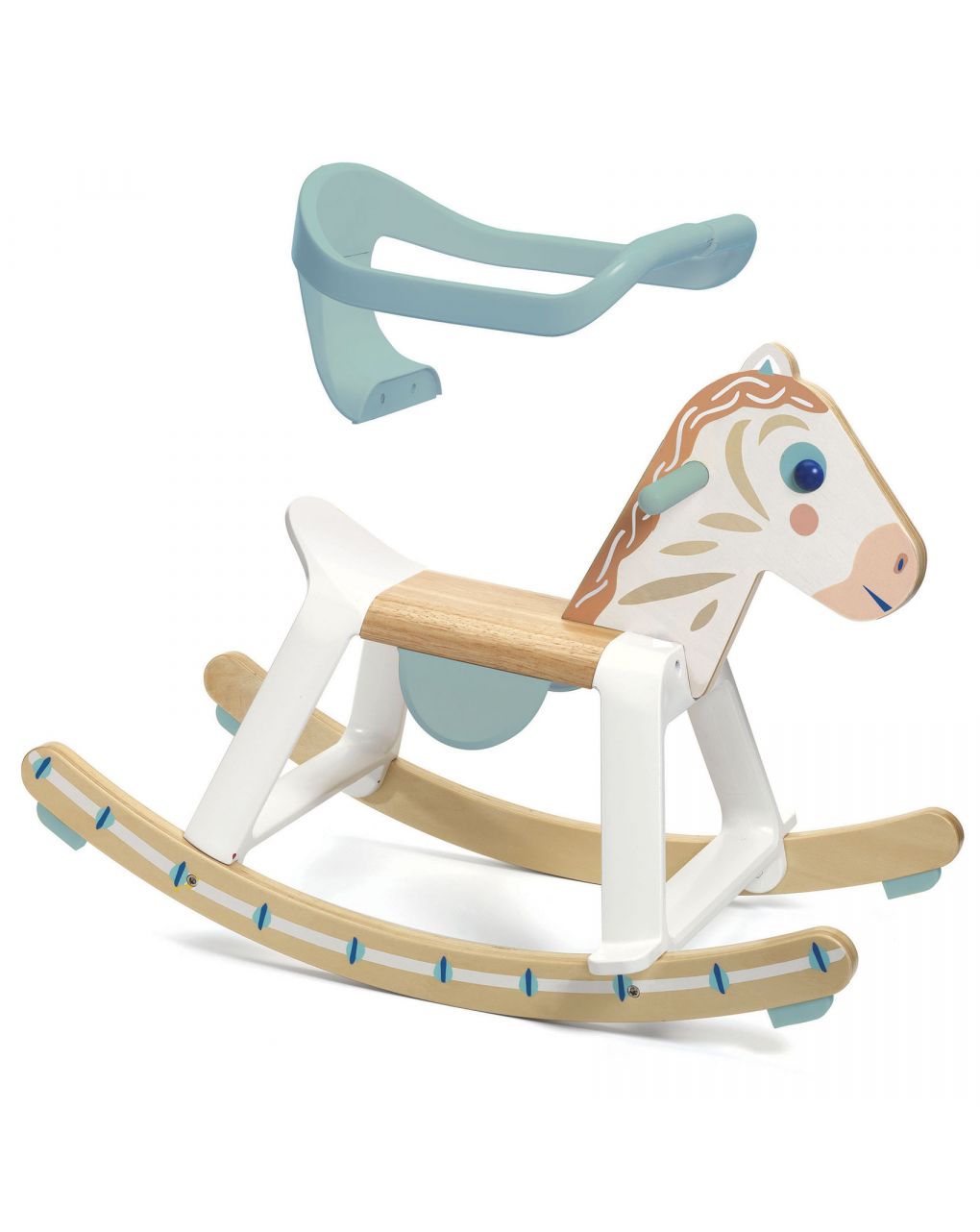 Cavalo de baloiço babyhorses em madeira e plástico - djeco - Djeco