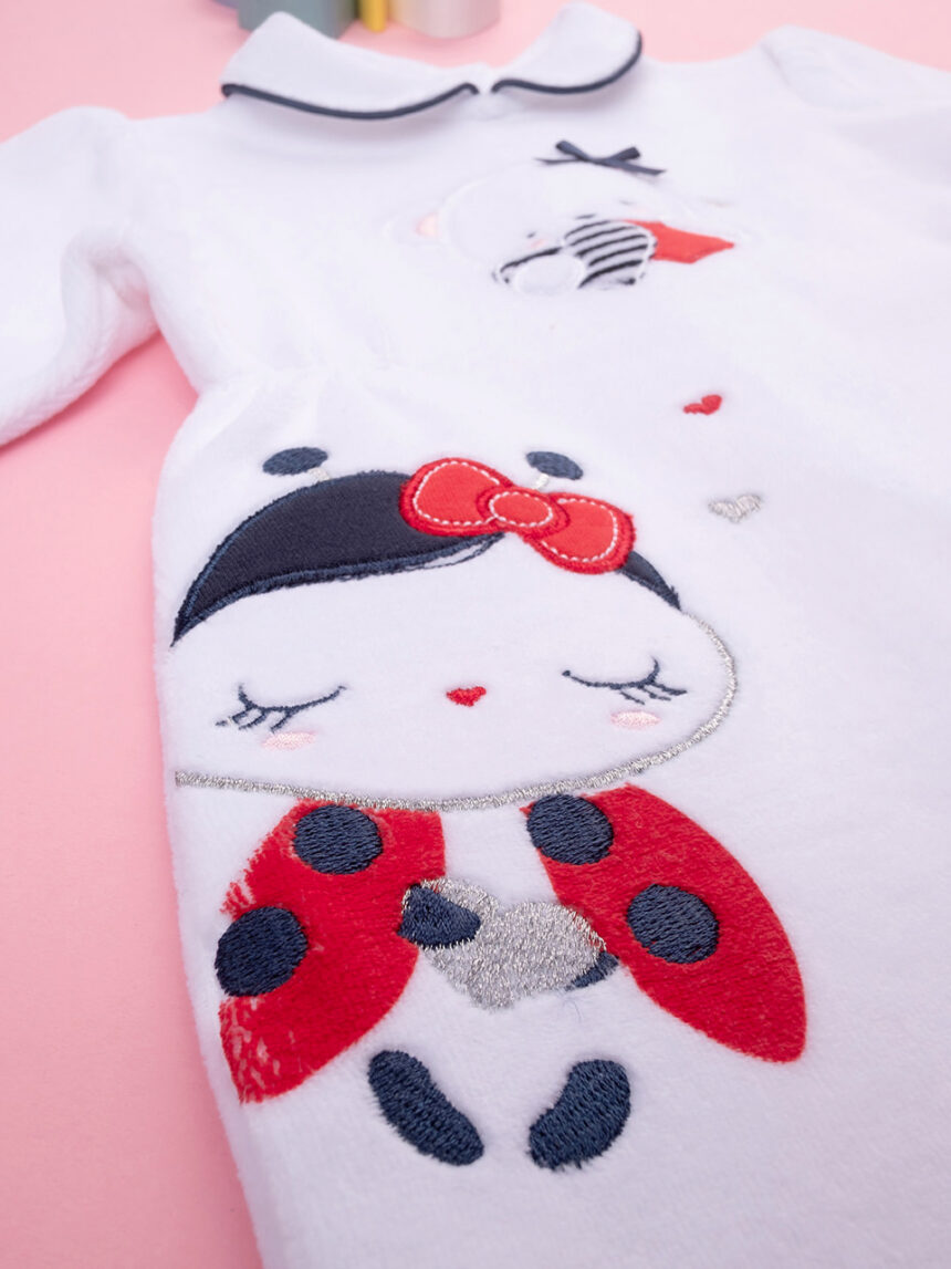 Fato de dormir de bebé com creme/chenille azul - Prénatal