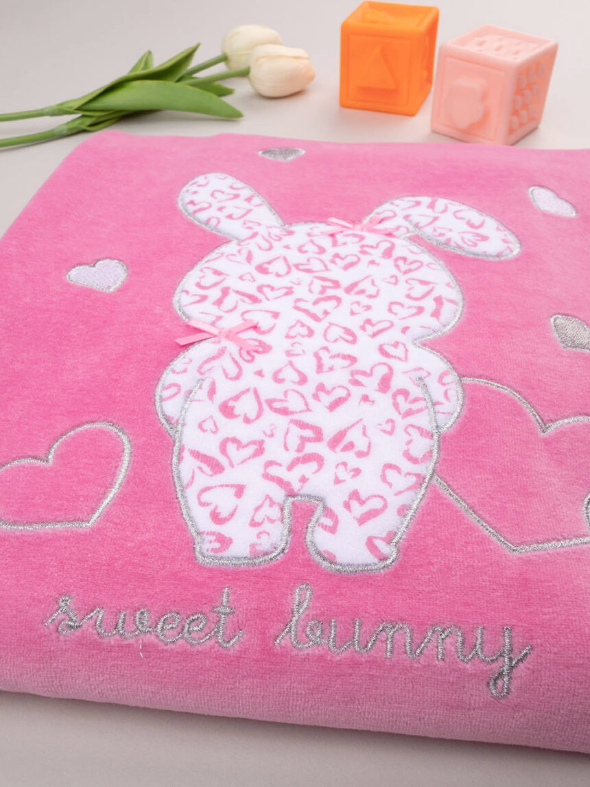 Manta de chenille rosa para bebé - Prénatal