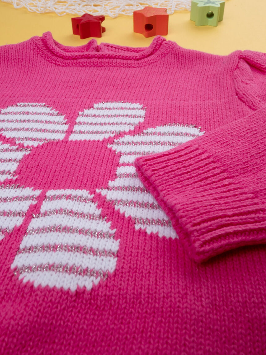 Camisola tricot rosa de menina - Prénatal