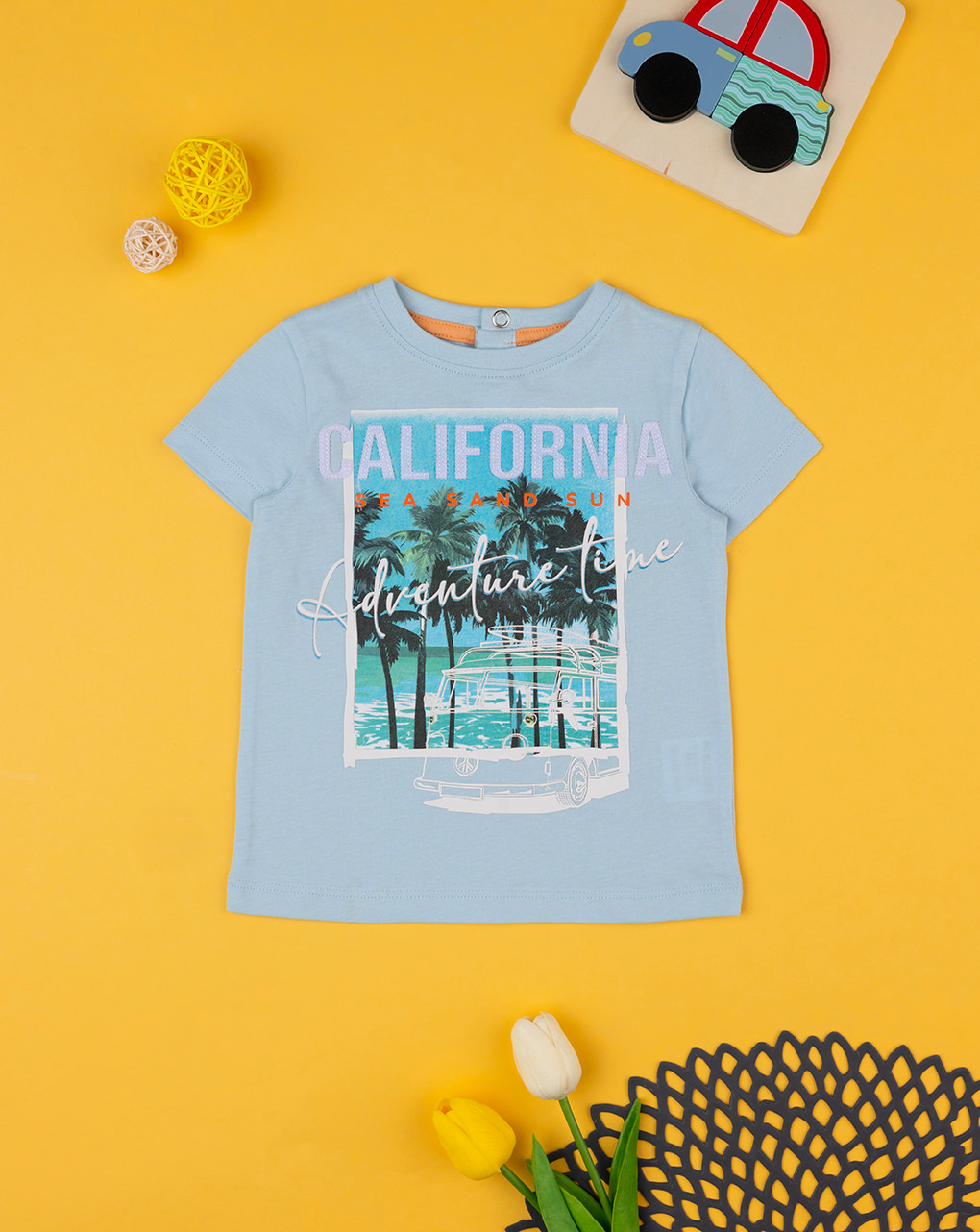 T-shirt 'califórnia' azul bebé - Prénatal