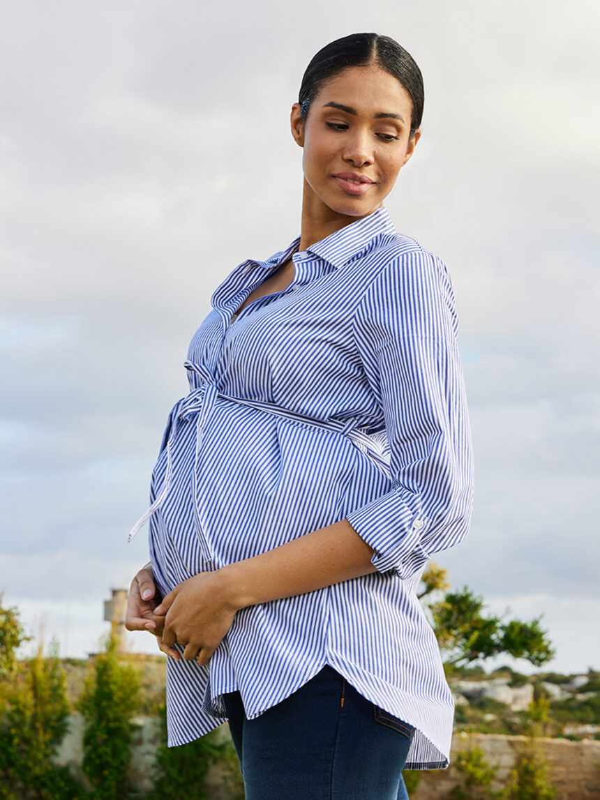 Camisa de maternidade às riscas - Prénatal