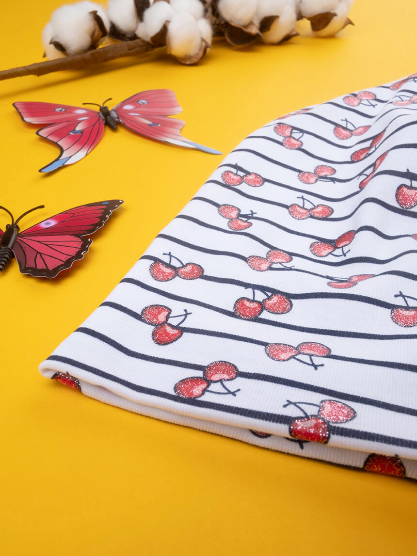 Camisola de rapariga "cerejas" com boné - Prénatal