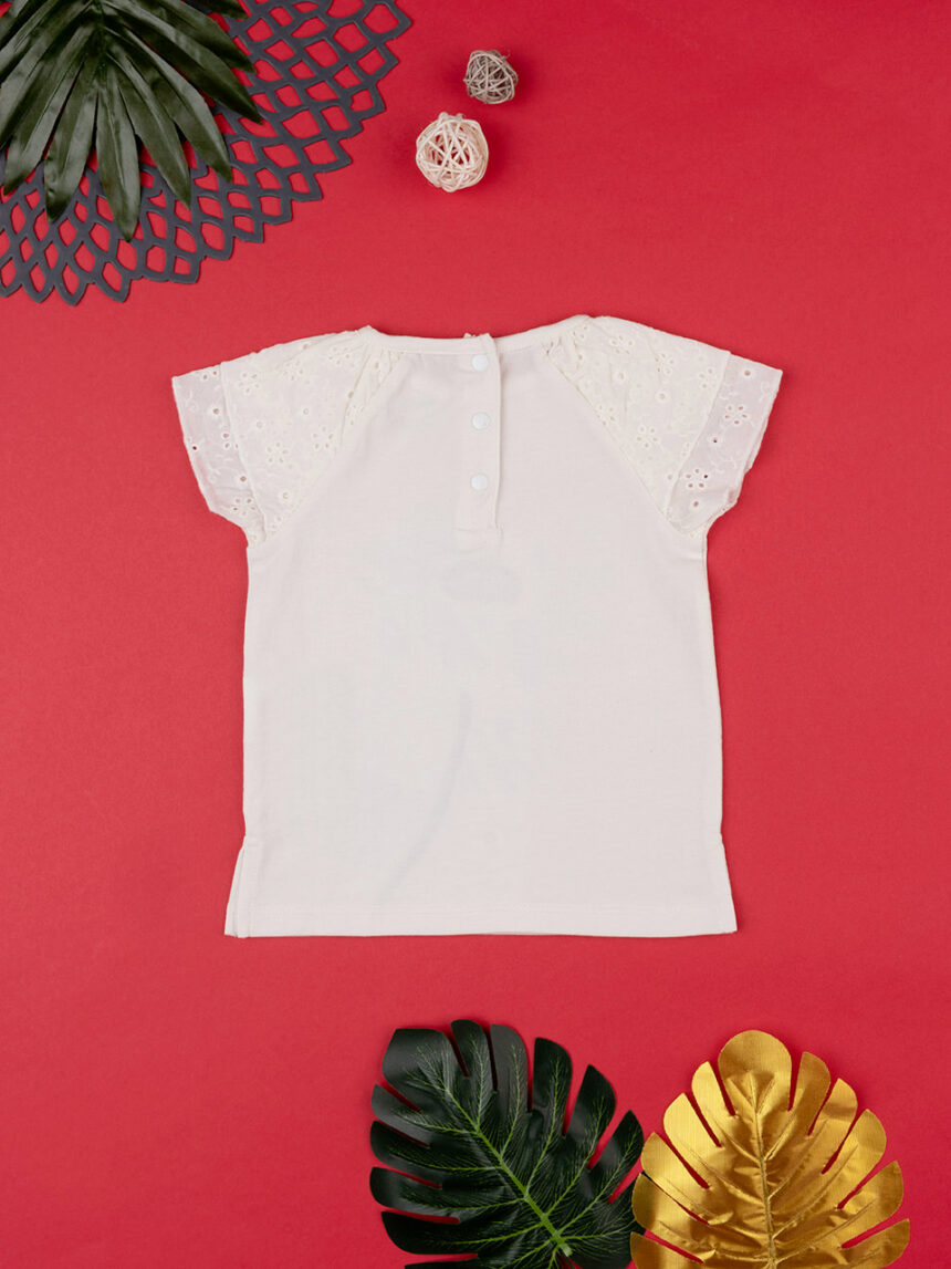 T-shirt bimba "animalier" algodão orgânico bege - Prénatal