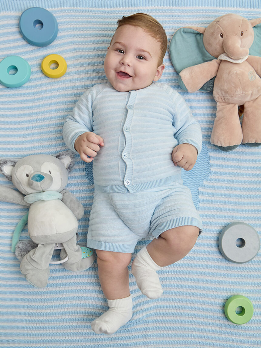 Fato tricot azul bebé - Prénatal