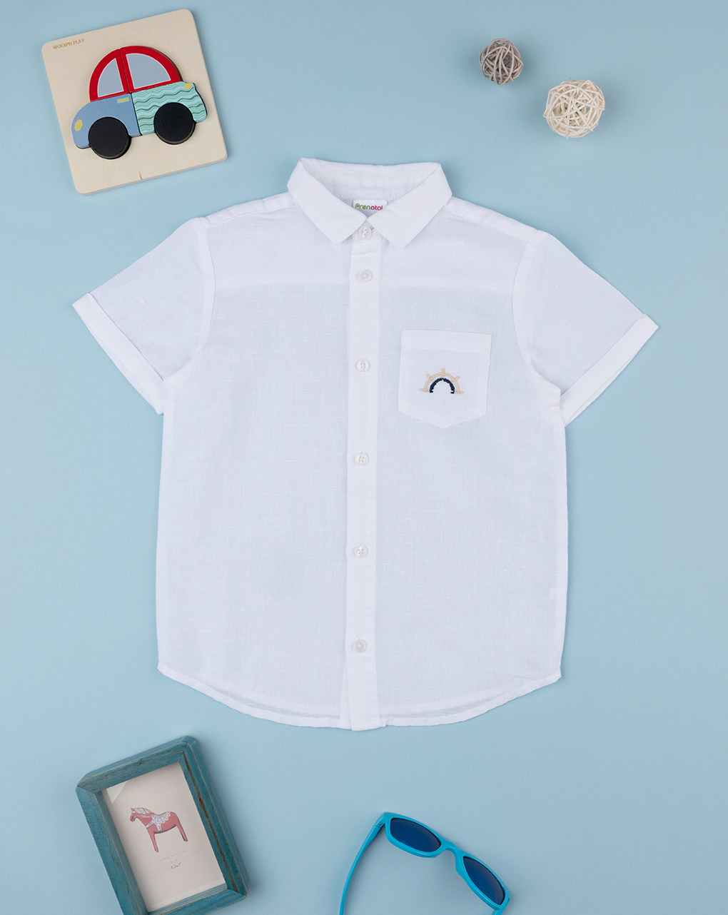 Camisa branca de linho bebé - Prénatal