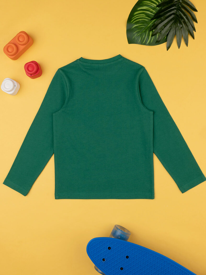 T-shirt verde de criança com estampado - Prénatal