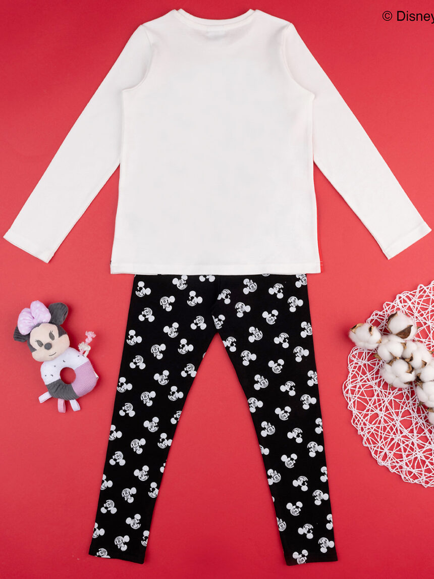 Pijama de menina "minnie" preto/branco - Prénatal