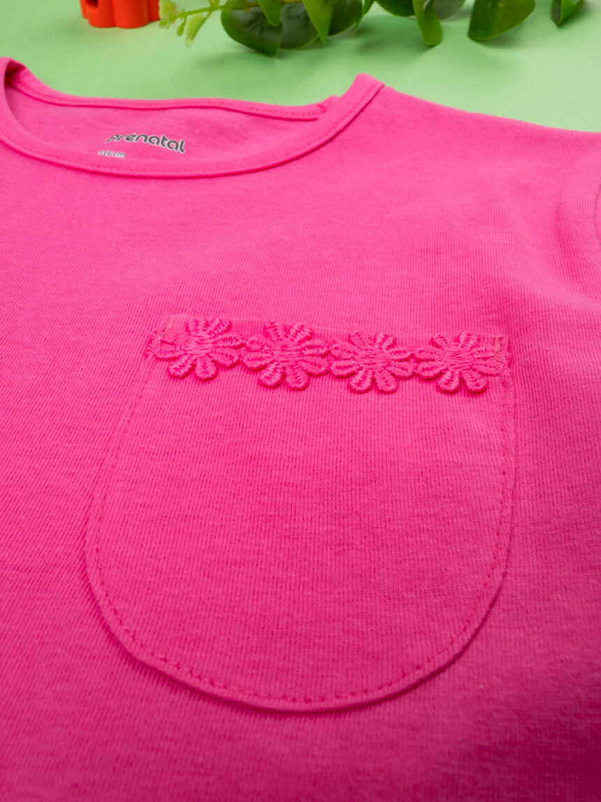 T-shirt 100% algodão para raparigas rosa - Prénatal
