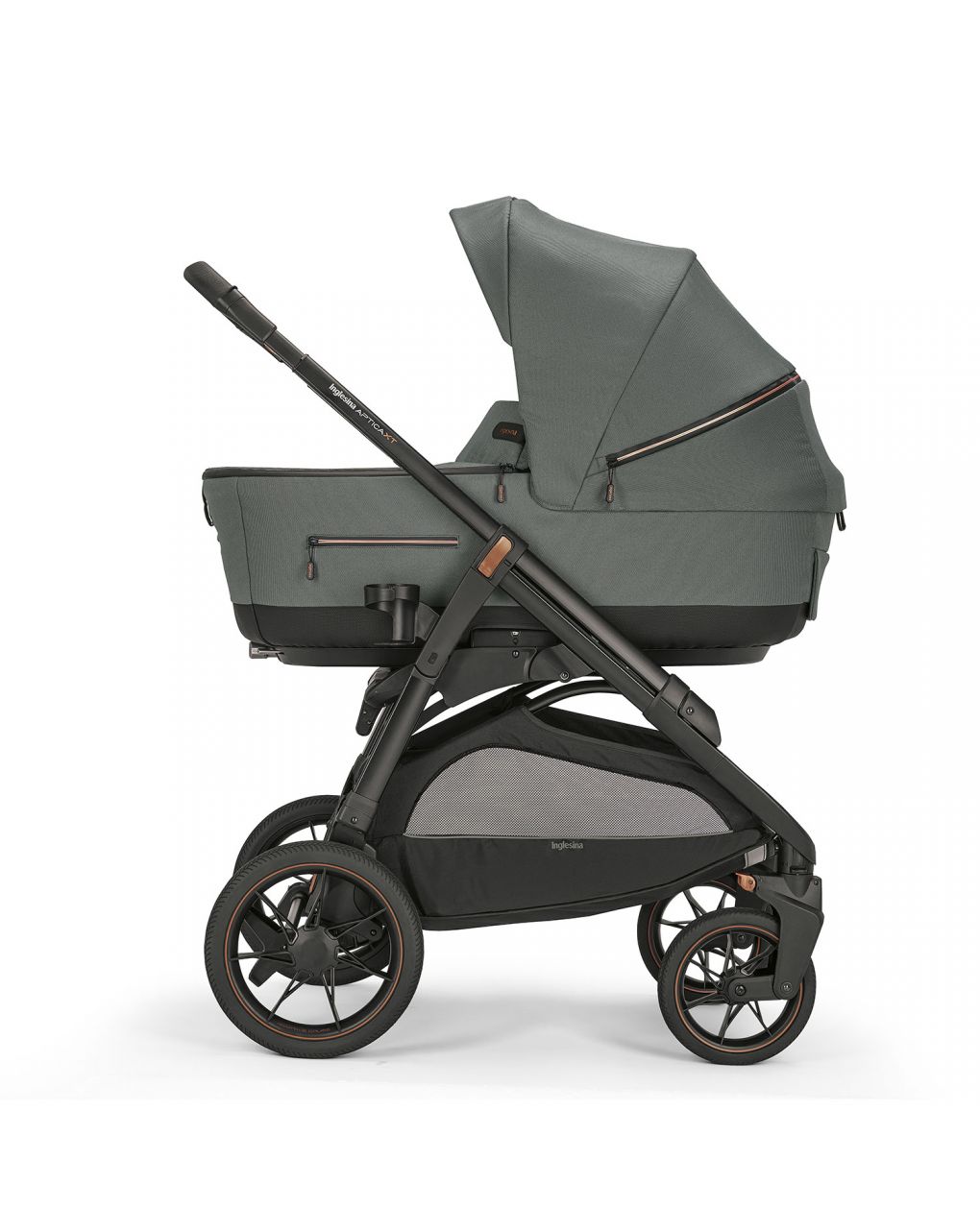 Sistema aptica xt quattro com banco e chassis darwin - cor taiga green - inglesina - Inglesina