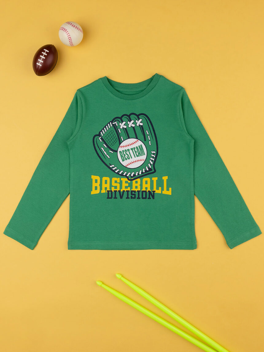 T-shirt bimbo "basebol" verde - Prénatal