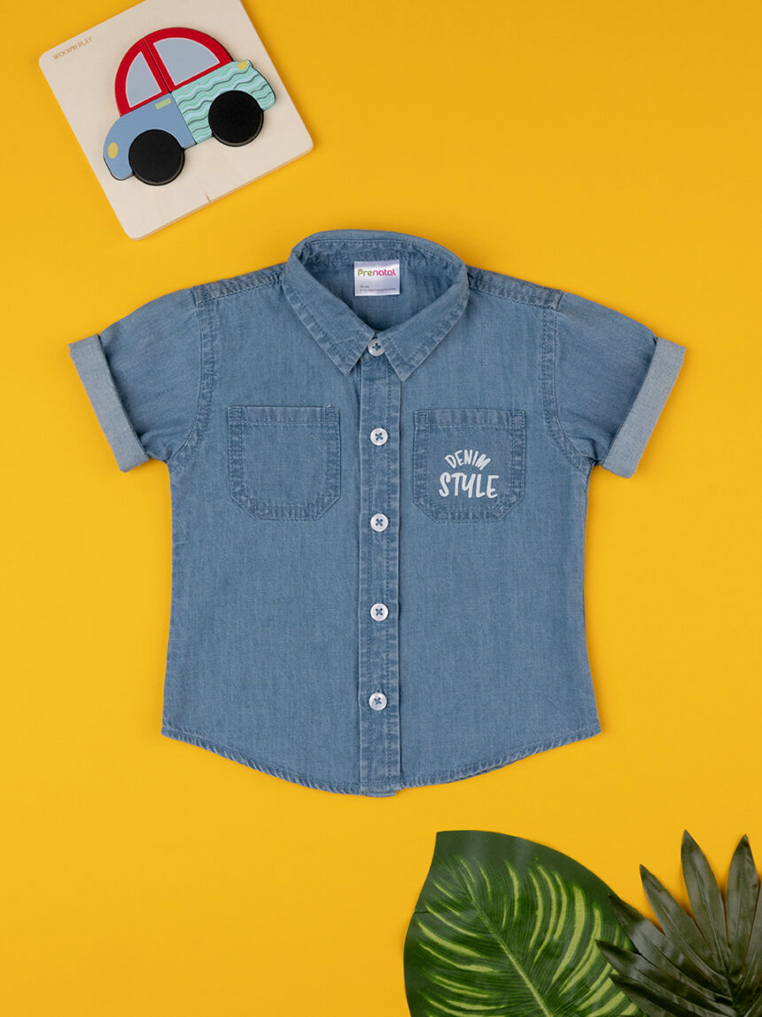 Camisa de camisa de ganga azul bebé - Prénatal