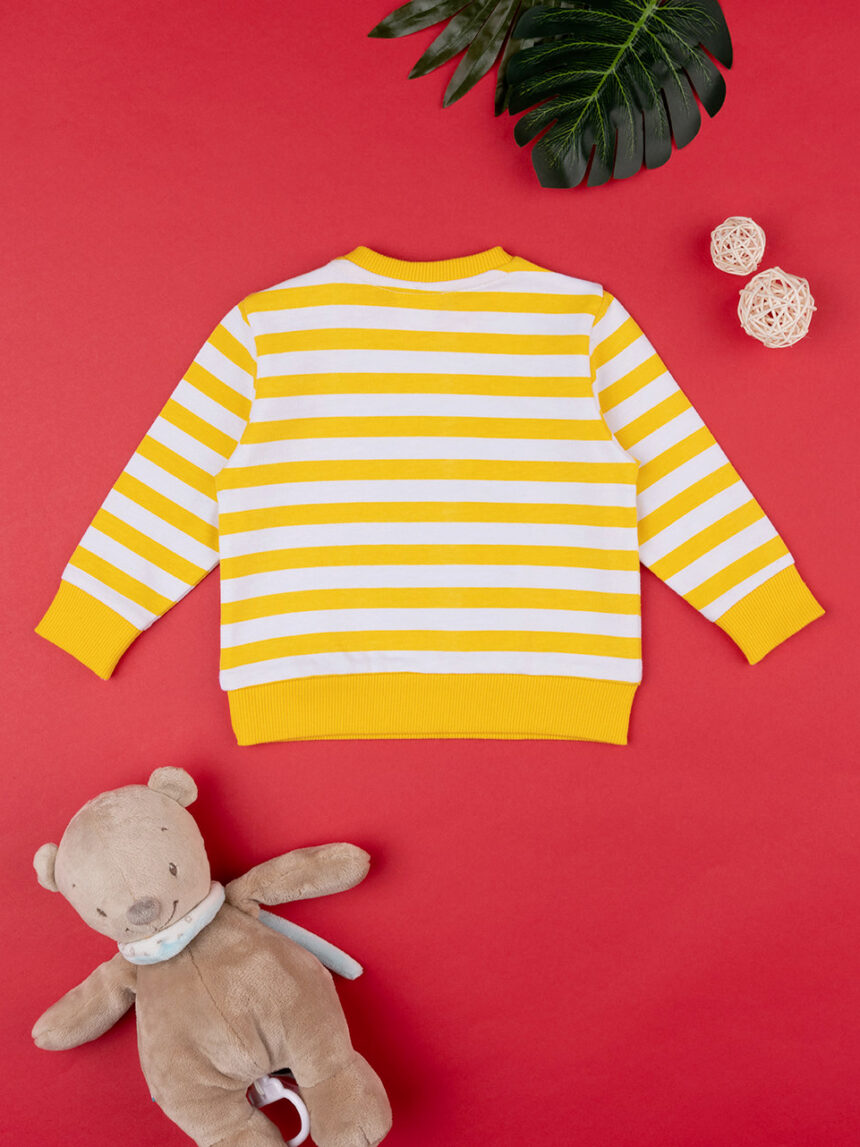 Camisola de camisola francesa amarela às riscas do rapaz - Prénatal