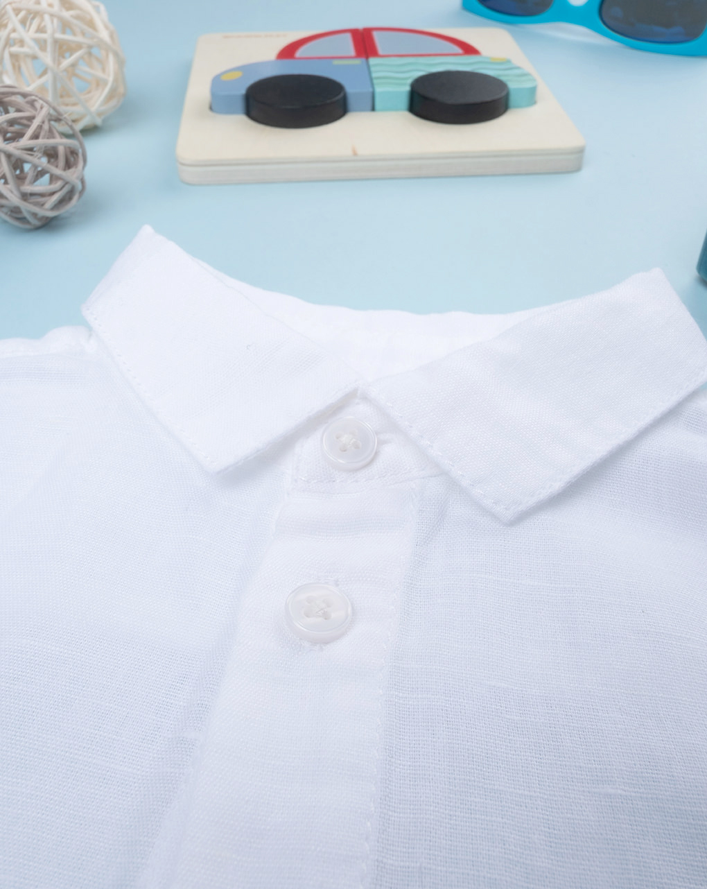 Camisa branca de linho bebé - Prénatal