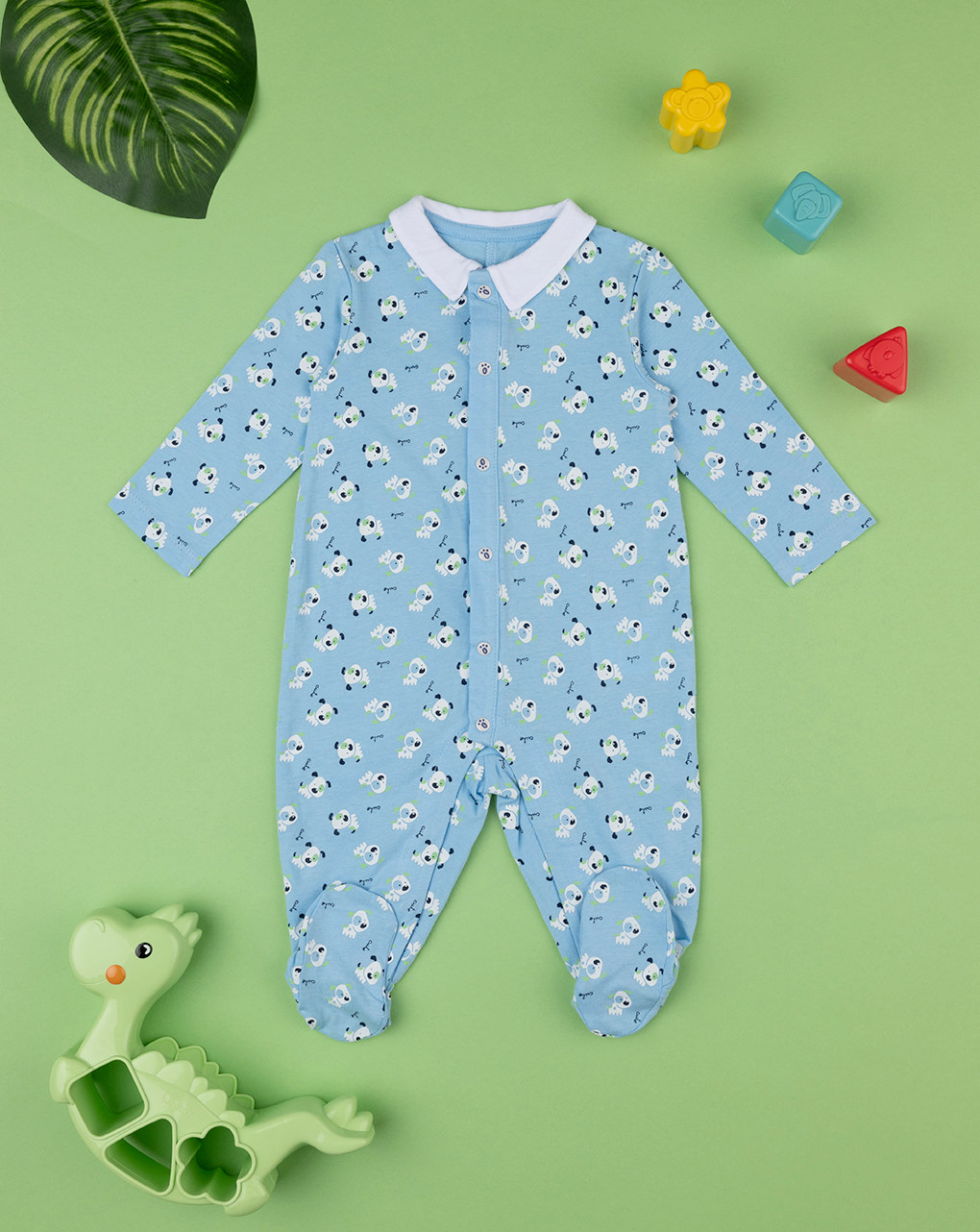 Fato de dormir em camisola azul bebé - Prénatal