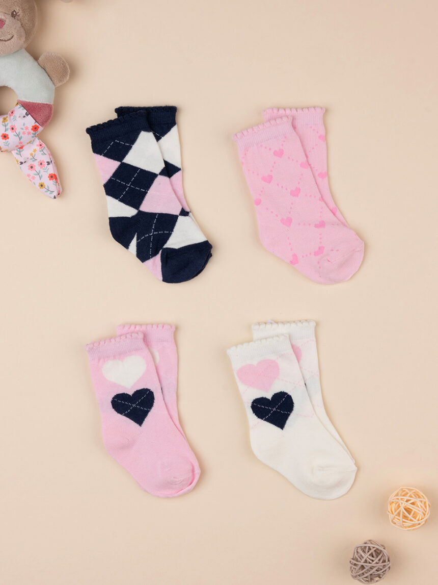 Pack 4 pares de meias de bebé burlington - Prénatal