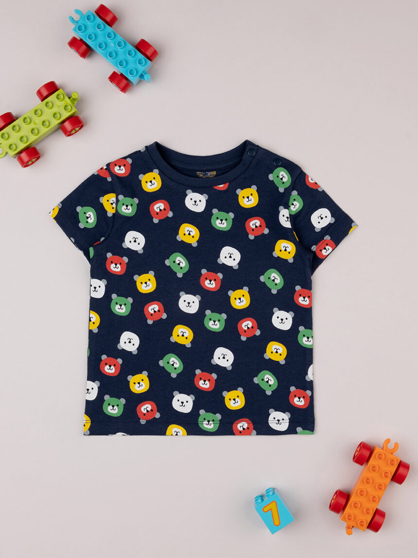 T-shirt bimbo blu "teddy colorati" - Prénatal
