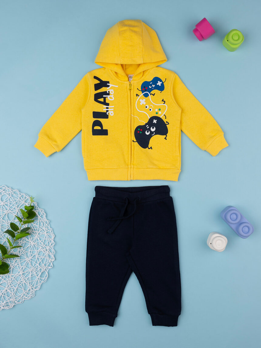 Jogging básico amarelo e azul bebé - Prénatal