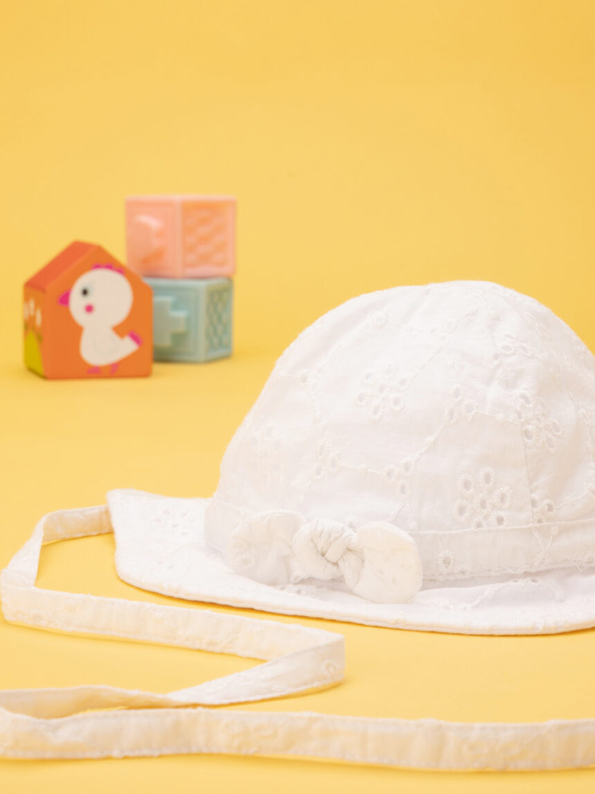 Chapéu de bebé sangallo branco - Prénatal