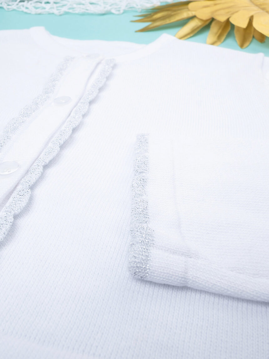 O elegante casaco de tricot branco de menina - Prénatal