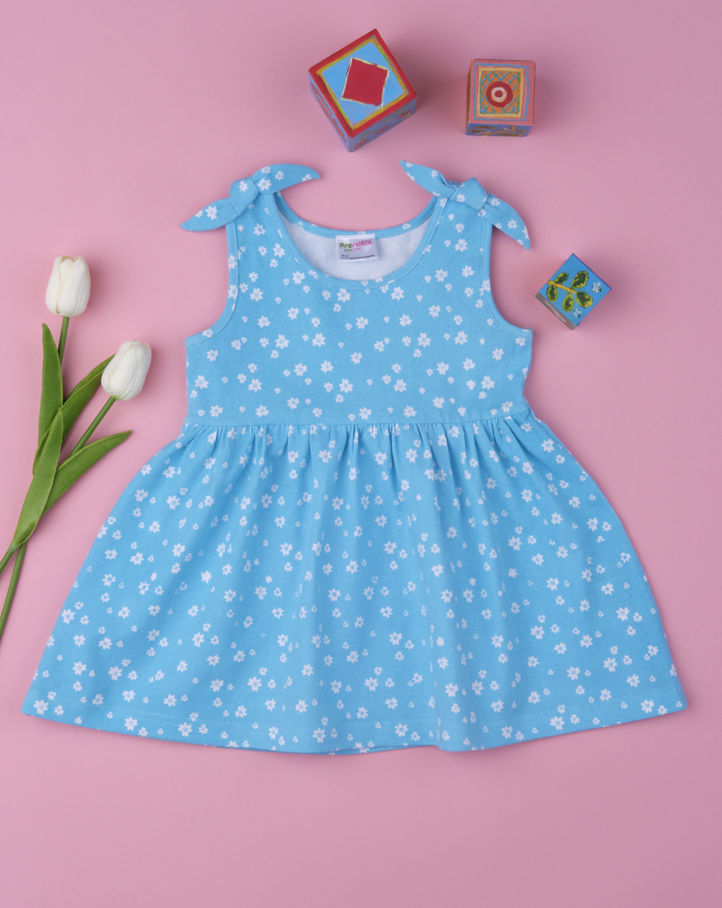 Vestido "little blue flowers" para rapariga bebé - Prénatal