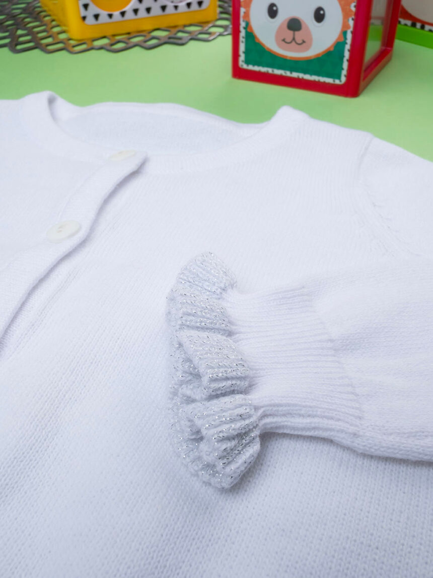 Casaco de tricot branco de menina - Prénatal