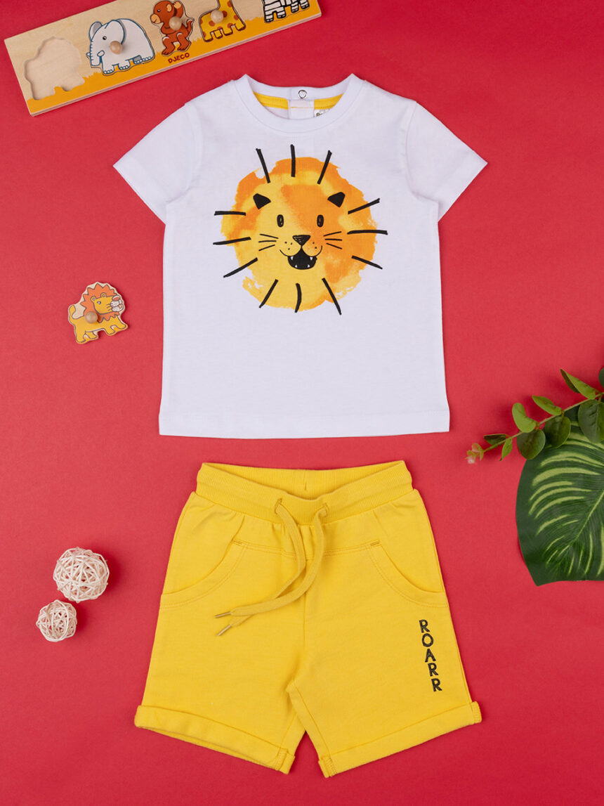 T-shirt de duas peças do conjunto 'jungle' do rapaz + calções - Prénatal