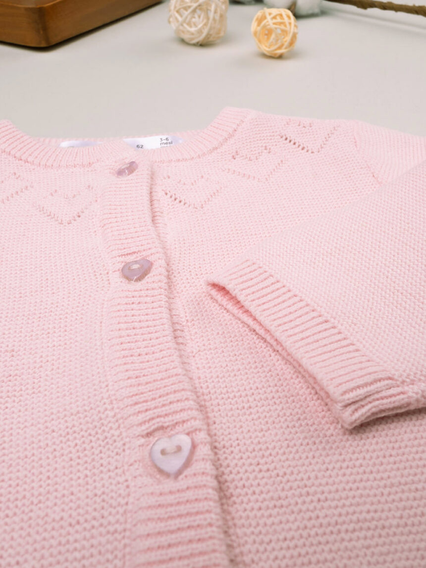 Cardigã tricot rosa bebé - Prénatal